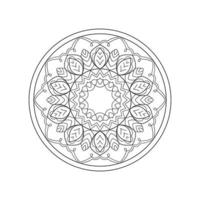 mandala noir et blanc livre de coloriage arrière-plan concept design vecteur