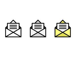 conception graphique d'icône de conception plate d'enveloppe de lettre ouverte adaptée à la conception complémentaire vecteur