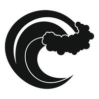 icône de tempête de vague, style noir simple vecteur