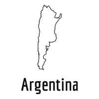 carte de l'argentine avec vecteur ligne simple
