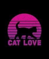 conception d'amant de chat pour la conception de t-shirt vecteur
