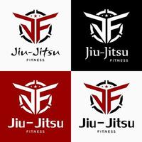 lettre jf monogramme alphabet style sportif élégant masculin marque identité entreprise logo design vecteur