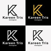 lettre k tk kt monogramme symbole élégant luxe moderne style entreprise marque identité logo conception vecteur