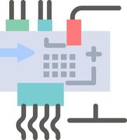 assembler personnaliser les pièces d'ingénierie électronique icône de couleur plate modèle de bannière d'icône de vecteur