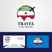conception du logo et de la carte de visite du drapeau somalien de voyage vecteur
