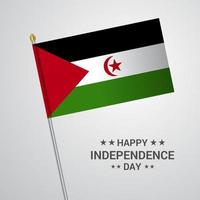 conception typographique de la fête de l'indépendance du sahara occidental avec vecteur de drapeau