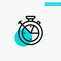mesurer le temps horloge science des données turquoise point culminant cercle icône vecteur
