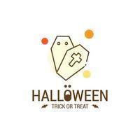 design joyeux halloween avec typographie et fond blanc vecteur