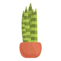 icône de pot succulent, style cartoon vecteur