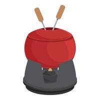 vecteur de dessin animé d'icône de bol à fondue. nourriture au fromage