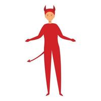 diable halloween costume icône vecteur de dessin animé. personnage d'enfant