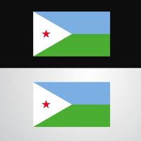 conception de bannière de drapeau de djibouti vecteur