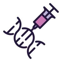 vecteur de contour d'icône de seringue d'adn. laboratoire génétique