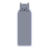 signet avec une icône de chat gris, style cartoon vecteur