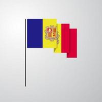 andorre agitant le drapeau fond créatif vecteur