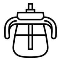 icône de gobelet pour bébé, style de contour vecteur