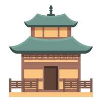 vecteur de dessin animé d'icône de maison de pagode. bâtiment en porcelaine