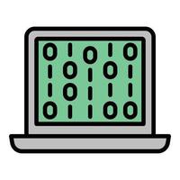 vecteur de contour d'icône de données numériques. risque informatique