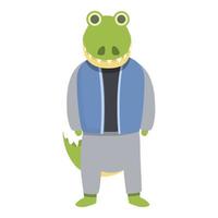 vecteur de dessin animé d'icône d'alligator de reptile. crocodile mignon