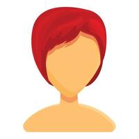 icône de coupe de cheveux de belles femmes, style cartoon vecteur