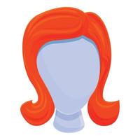 icône de perruque de mode, style cartoon vecteur