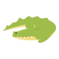 vecteur de dessin animé icône alligator endormi. animal mignon