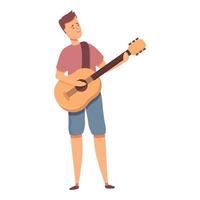 vecteur de dessin animé d'icône de musicien de guitare de rue. les gens de la musique