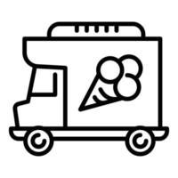 icône de camion de rue de crème glacée, style de contour vecteur