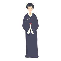 vecteur de dessin animé icône fille geisha. japon femme