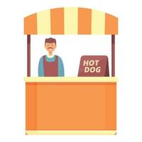 vecteur de dessin animé d'icône de vendeur de hot-dog père. stand de restauration