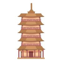 vecteur de dessin animé d'icône de pagode de paysage. bâtiment en porcelaine
