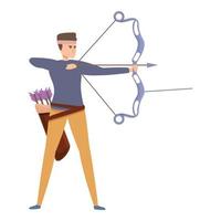 vecteur de dessin animé icône sport archer. flèche d'arc