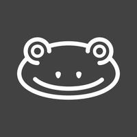 icône inversée de ligne de visage de grenouille vecteur