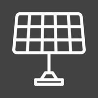 icône inversée de ligne de panneau solaire vecteur