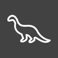 icône inversée de la ligne de dinosaure vecteur