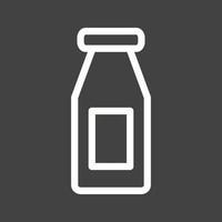 icône inversée de la ligne de bouteille de lait vecteur