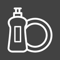 icône inversée de la ligne de savon à vaisselle vecteur