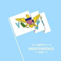 conception typographique de la fête de l'indépendance des îles vierges américaines avec vecteur de drapeau