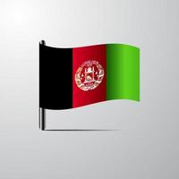afghanistan agitant le vecteur de conception de drapeau brillant