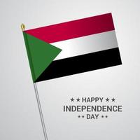 conception typographique de la fête de l'indépendance du soudan avec vecteur de drapeau