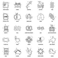 25 jeu d'icônes de ligne de mélange de concept d'entreprise vecteur