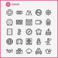 pack d'icônes de ligne de tourisme pour les concepteurs et les développeurs icônes de thermomètre de température météo non fumeur tourisme voyage fumer vecteur