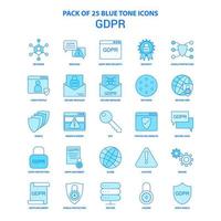 gdpr blue tone pack d'icônes 25 jeux d'icônes vecteur
