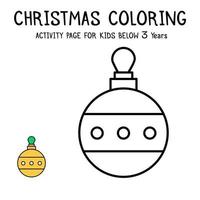 Livre d'activités de coloriage de Noël pour les enfants de moins de 3 ans vecteur