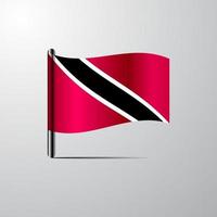 trinidad et tobago agitant le vecteur de conception de drapeau brillant
