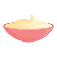 vecteur de dessin animé d'icône de crème de bol de nourriture. produit laitier
