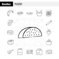 ensemble d'icônes dessinées à la main de nourriture pour l'infographie le kit uxui mobile et la conception d'impression comprennent un barbecue nourriture repas de viande bol repas de nourriture collection de riz infographie moderne logo et pictogramme vecteur