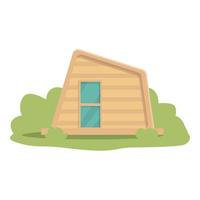 vecteur de dessin animé d'icône de maison en bois glamping. camping en tente