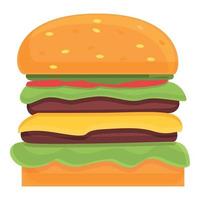 icône de burger américain, style cartoon vecteur