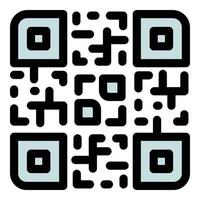 vecteur de contour d'icône de code qr en ligne. numérisation mobile